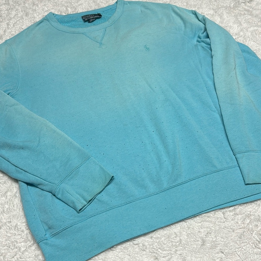 Men’s Ralph Lauren Polo Light Aqua Blue Crewneck Pullover Sweater